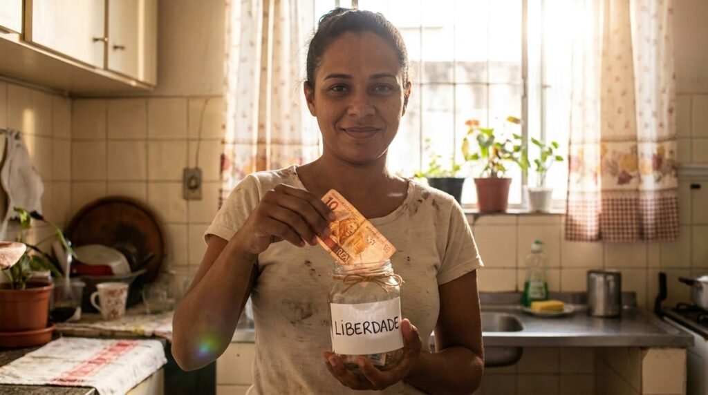 Woman_putting_money_in_jar_202608221829-1024x572 Por Que a Educação Financeira Tradicional Não Funciona (e o Que Realmente Muda a Sua Vida)